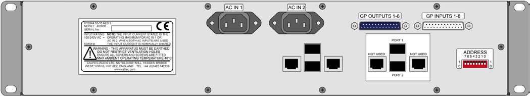 Calrec Hydra2 JB5606 - Rear-Panel-View - Synthax Audio UK